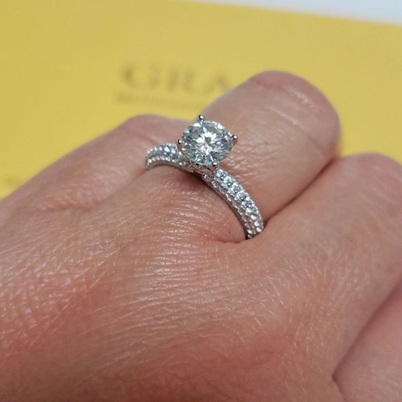 1 Carat Moissanite Solitaire Ring with 925 Sterling Silver Band - Picture 6 of 6